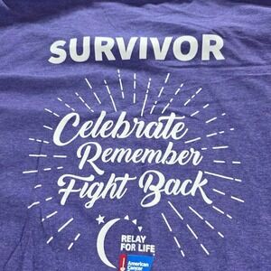 Fruit of the Loom American Cancer Society Relay For Life Survivor Purple Tee 4XL